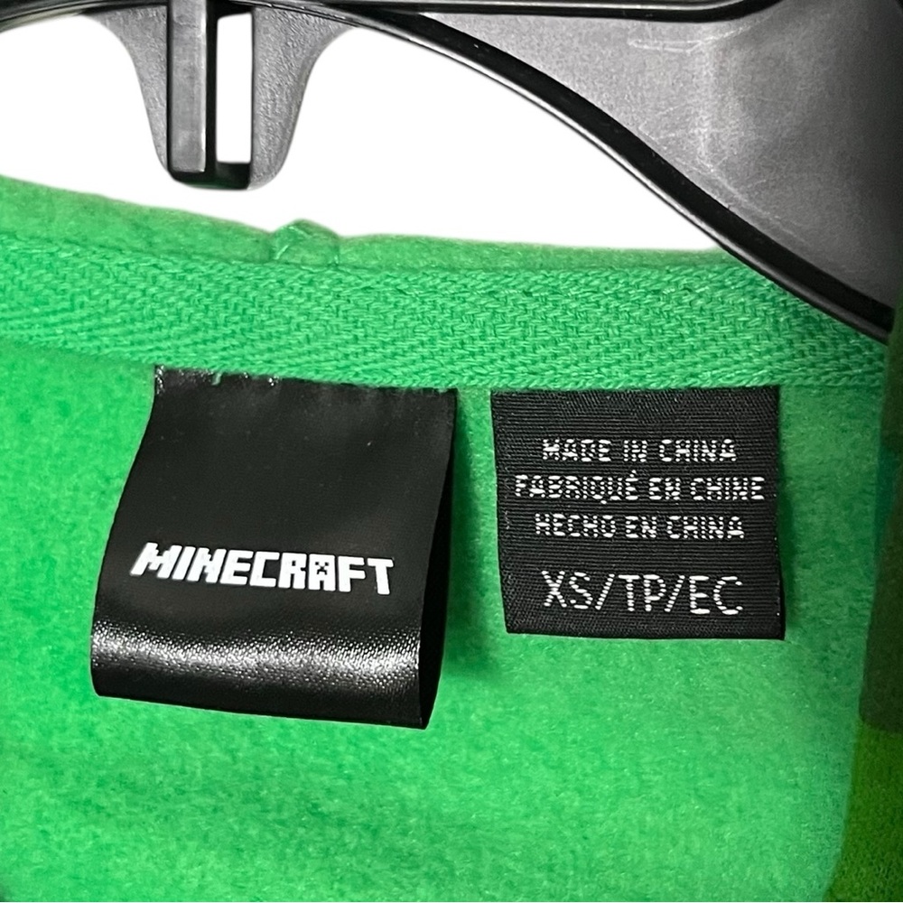 Kids Minecraft Zippered Hoodie Size X Small - Picture 4 of 5